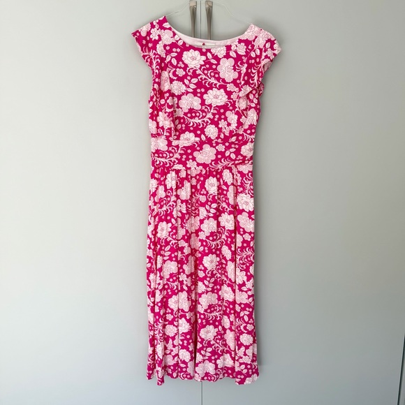BODEN Adelina Jersey Midi Dress in Pink Floral J0164 - Picture 8 of 9